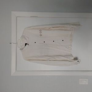 PacSun Cream Dress Shirt Versatile Long-Sleeve